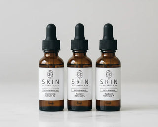 Introducing our Clarity Trio Mini Kit, the perfect solution for achieving a radiant and flawless complexion on the go! This meticulously curated set brings together three of our most beloved serums: Vanishing 10 for targeted acne treatment, Radiant C for a luminous and brightened appearance, and Radiant HA for intense hydration. Whether you're traveling, trying new products, or simply seeking a convenient skincare routine, this mini kit is yo